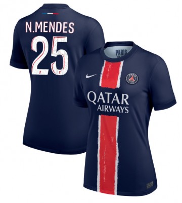 Paris Saint-Germain Nuno Mendes #25 Replika Hjemmebanetrøje Dame 2024-25 Kortærmet